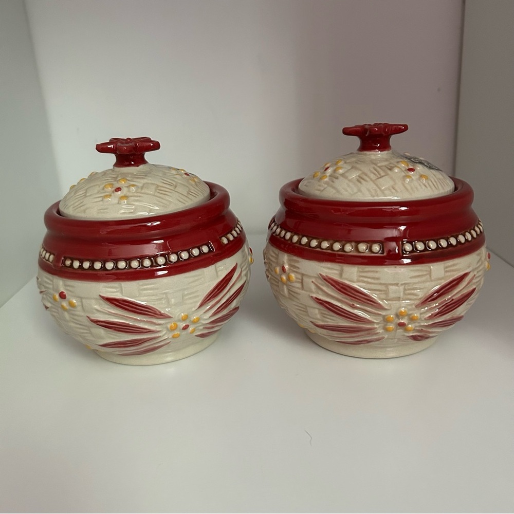 Temptations Old World Sugar Jars Set of 2 NEW